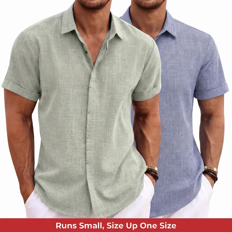 COOFANDY Summer Clearance Men's Shirts Short Sleeve Casual Shirts Button Down Shirt for Men Beach Summer Wedding Shirt Menswear Fashion Outfit Jeans