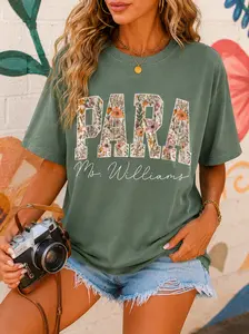 Custom Floral Paraprofessional Comfort Colors Shirt, Teacher Aide Gift, Special Education Tee, School Staff Appreciation Shirt, SPED Team Tee, Cute Teaching Assistant Shirt