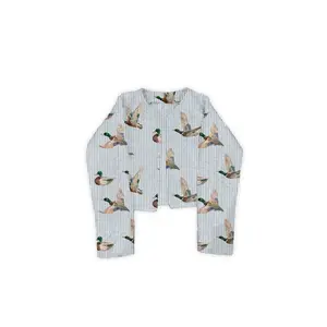 Mallory Ducks Blue Cropped Quilted Jacket