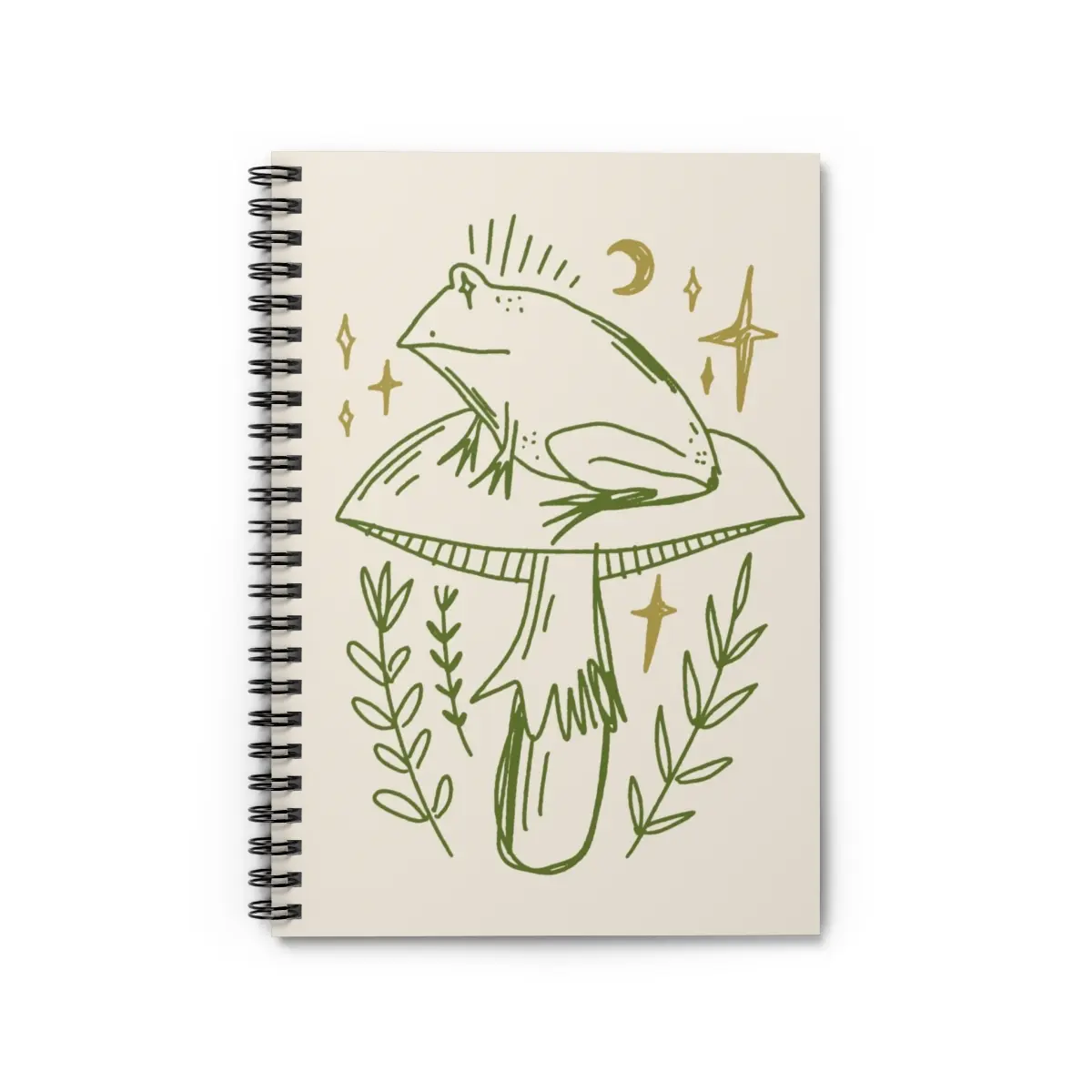 Frog on Mushroom Cottagecore Goblincore Fairycore Spiral Notebook - Ruled Line book journal therapy conquest journals gratitude tiktok shop stationary custom
