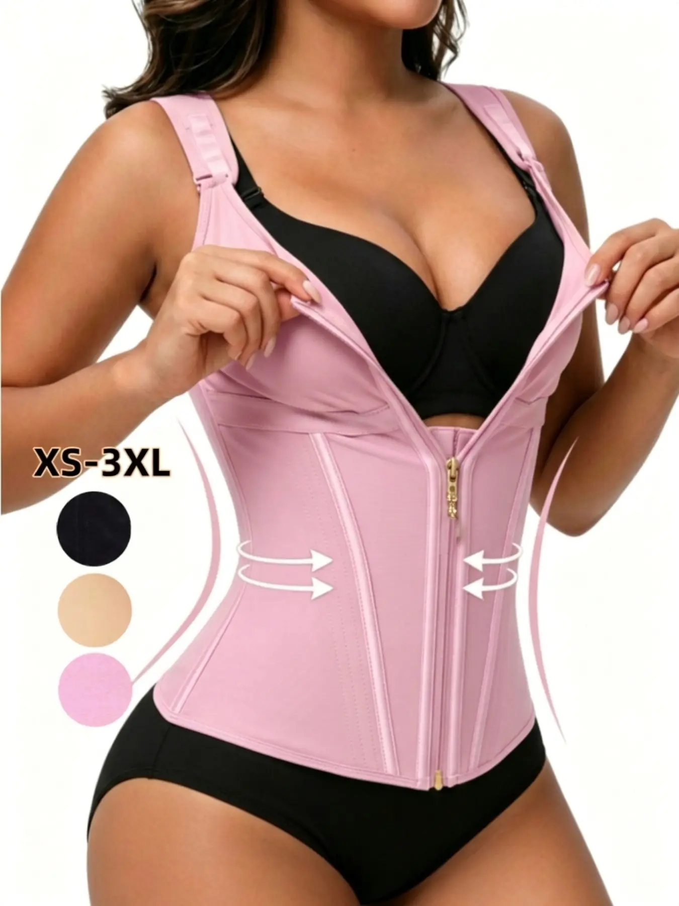 Colombian Faja Women's Waist-Training Shapewear with Adjustable Straps, Abdominal Compression, Daily Wear, Fitness Apparel, Faja Waist Trainer