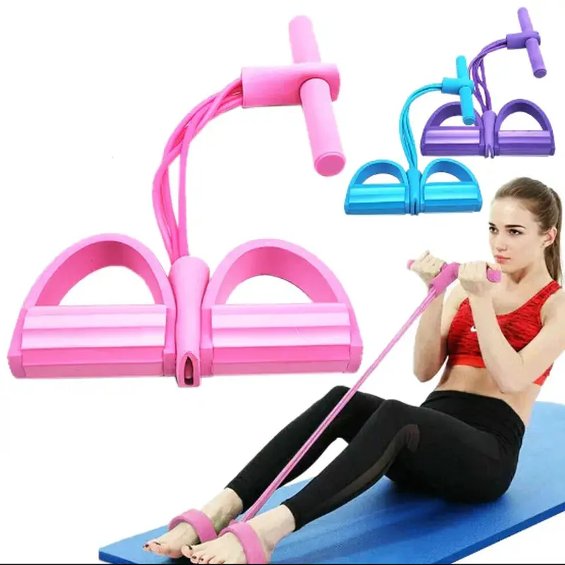 2025 Upgraded 6-Tube Pedal Ankle Puller - 4 Resistance Ropes Multifunction Tension Band for Home Gym, Strength Training, Arm Workout for Women, Men, Glute Growth, Workout Bands, Stretch Bands For Exercise