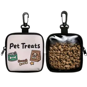 1pc Dog Print Snack Bag with Hook & Zipper - Pet Training Set for Puppy Training, Dog Food Storage, and Outdoor Walks, Dog Treat Pouch, Dog Walking Essentials, Travel Coin Purse, Perfect for Valentine's Gift, Easter Gift, Multi-Function Storage Bag