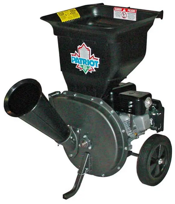 Patriot CSV-3065B Gas Powered 6.5 hp Wood Chipper, Leaf Shredder Tool for Outdoor Yard Maintenance