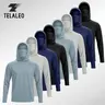 TELALEO 4 Pack Men Sun Hooded Sweatshirts, UPF 50+ Casual Sweatshirt with Built-in Face Mask, Lightweight Tops for Outdoor Running Gym summerwins,outdoorfun