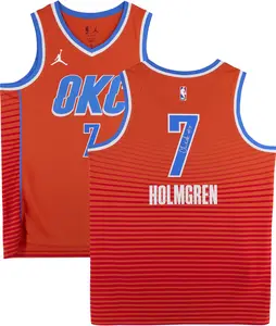 Chet Holmgren Oklahoma City Thunder Autographed Nike Orange Statement Swingman Jersey - Fanatics Authentic Certified
