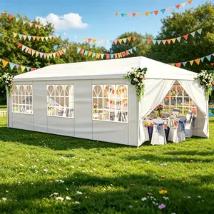Outdoor Canopy 10 x 20/30ft, Party Tents w/Removable Sidewalls, Gazebo Shelter for Parties, Outside Waterproof Wedding Canopies, Summer Vibes