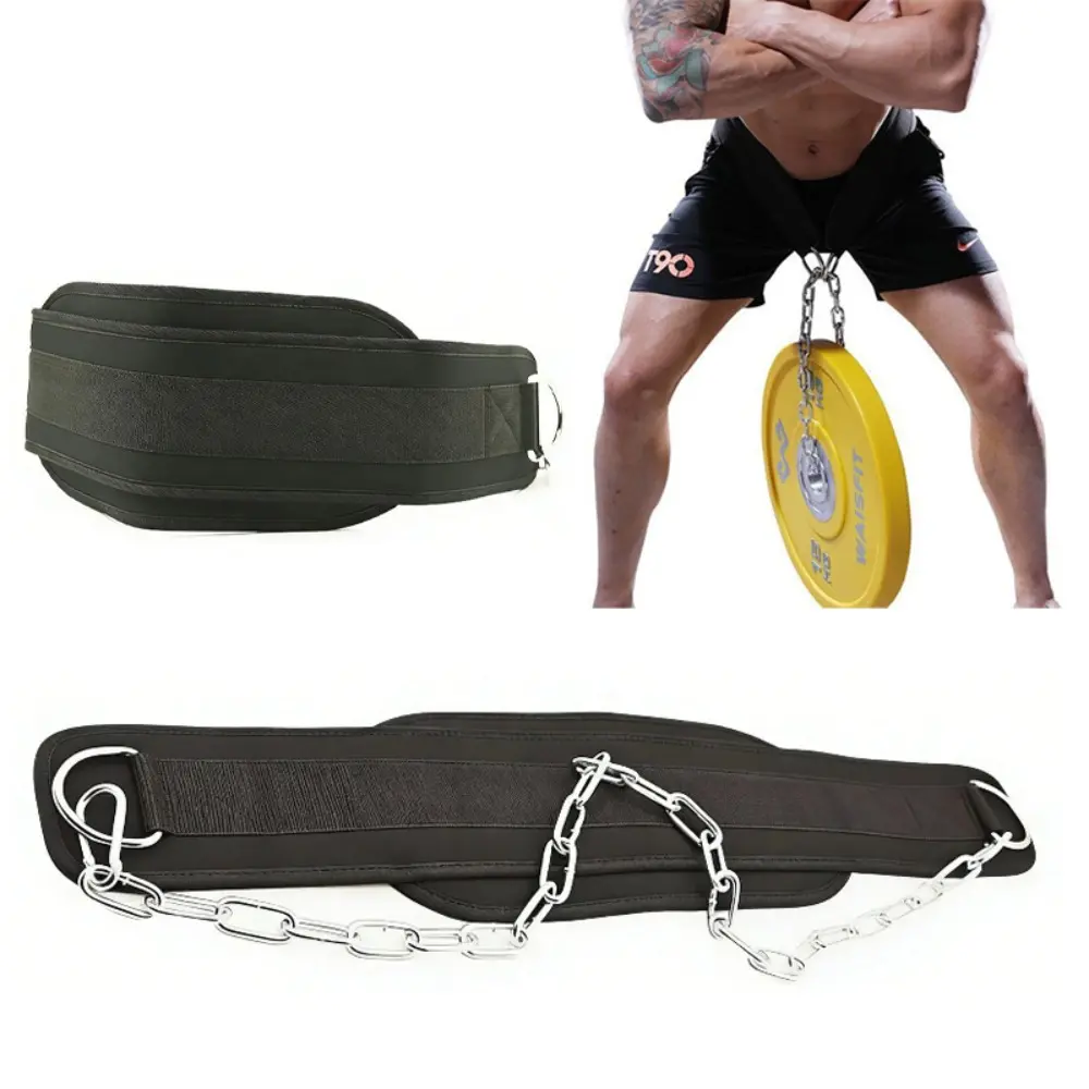 Weighted pull-up belt with chain, weightlifting and squat dip belt for strength training and functional fitness, muscle training equipment, Workout Gear