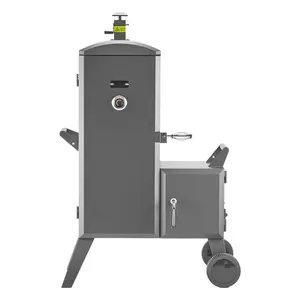 Charcoal Offset Smoker, Heavy-Duty Steel Barbecue Offset Smoker With Side Firebox, Movable Outdoor Smokers With 6 Adjustable Grates, Built-In Thermometer And Air Vents For Precise Heat Control, Backyard Patio Cooking And Camping