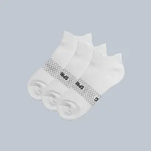 Springs Low Sock Everyday Style - White/Black Seamless Basic Stylish Athletic Socks for Men and Women's All Seasons Comfortable Minimalist Design- 3 pack