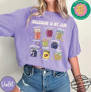 Inclusion Is My Jam Comfort Colors® Shirt, Neurodiversity Graphic Tee, Special Education Teacher Crewneck, Autism Awareness Sweater Apparel