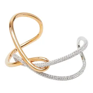 Pre-owned Swarovski Brass Small Leather Goods Infinity Bangle