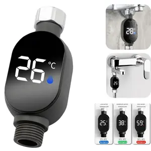 Shower Thermometer, Nut Size: 1/2 inch - Smart Thermometer for use with bottom shower outlets. Instantly displays shower temperature | Precise shower temperature sensor, digital water temperature monitor