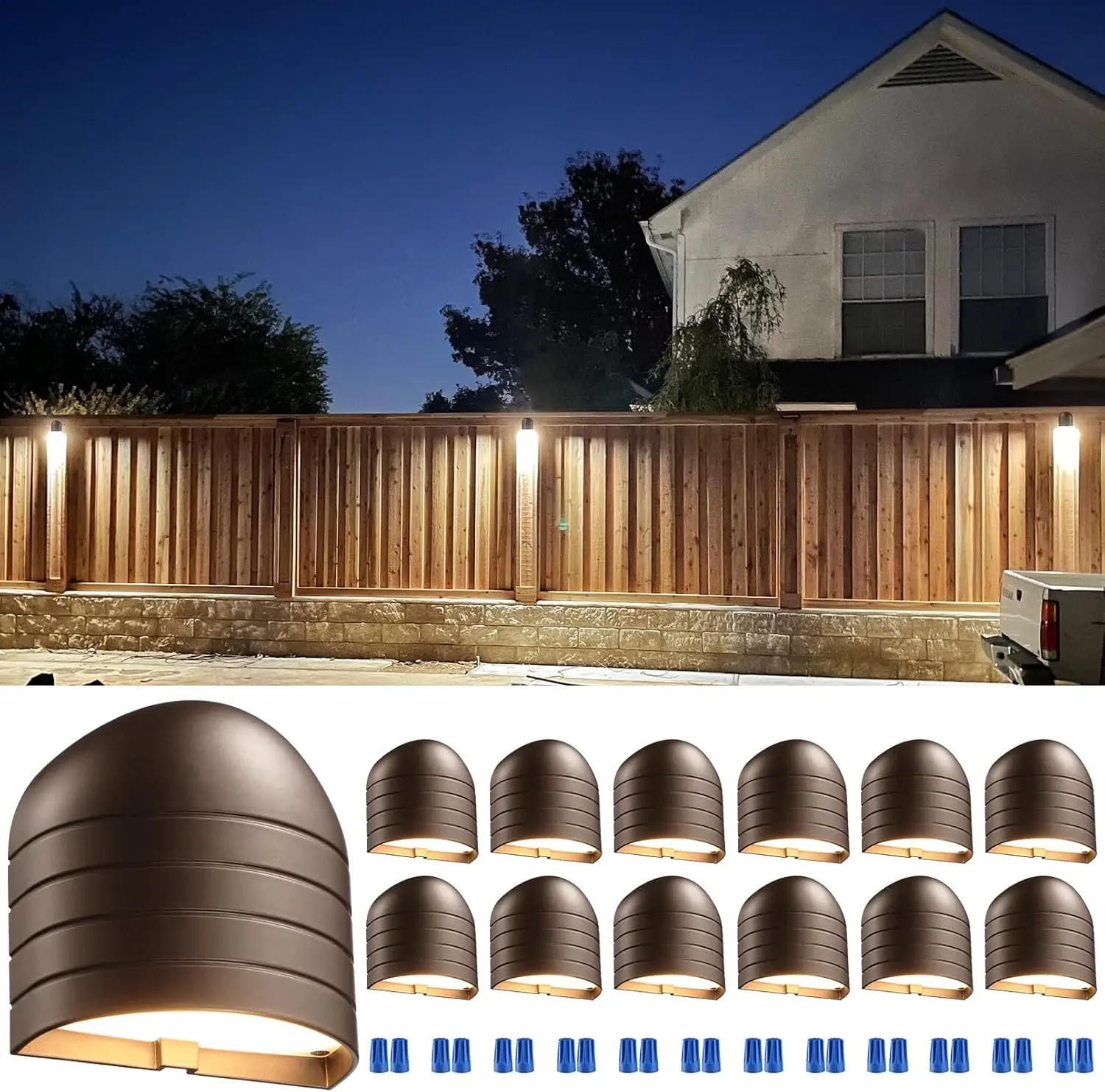 LEONLITE 12-Pack 5CCT Low Voltage LED Deck Lights, 1800K/2700K/3000K/4000K/5000K, Oil Rubbed Bronze