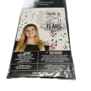 21st Birthday Balloon - Cheers to 21 Years Confetti Balloon for Celebrations