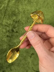 Single Brass Spoon with Mushroom Handle