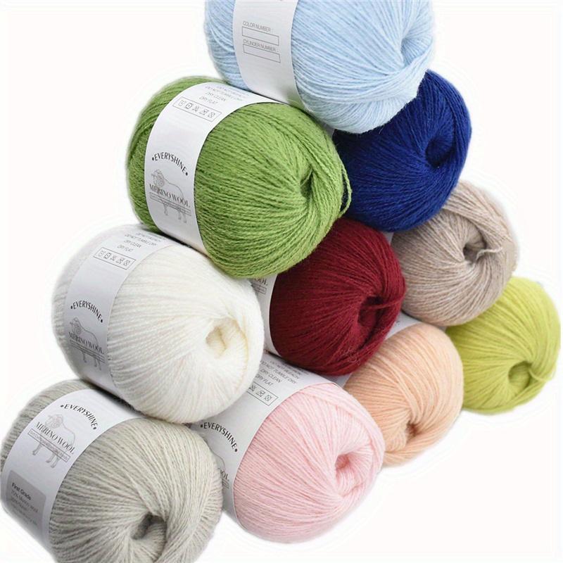 1pc Merino Wool Yarn - Luxury, Warm, Soft, Lightweight for Knitting, Crochet, DIY Projects (70% Merino Wool, 20% Nylon, 10% Mulberry Silk, 50g, 340m)