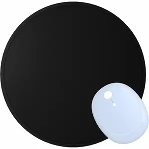 Round  Pad, 8.7 x 8.7 Inch -Textured Washable Non-Slip Rubber Base Cute Small  Mat with Stitched Edge for Women  Computer Laptop Gaming Desk Accessories, Black