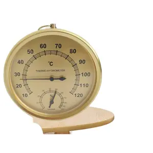 Indoor Metal Circular Sensor Thermohygrometer for Sauna and Bathroom Temperature Regulation