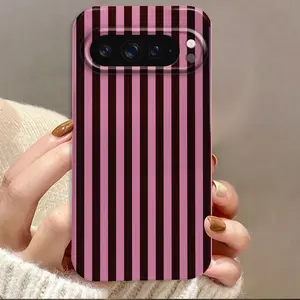 Pink Dark Pink Stripes Film Hard Cellphone Smartphone Case Suitable for Google Pixel 9 Pro XL/9 Pro 5G/9/ 8 Pro/ 8/ 8A/ 7 Pro/ 7/ 7a/10/10 Pro/10 Pro XL, All Inclusive Cover Casing, Full Coverage Protective Protection Shockproof Protector Case Accessories