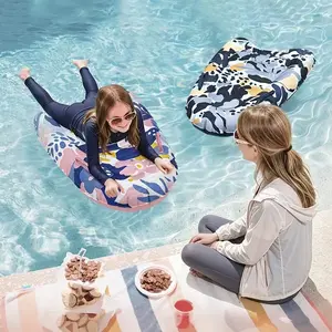 1pc Inflatable Surfboard with Pattern, PVC Material Portable with Handle, Ideal for Beach Pool Vacation, Summer Beach Party