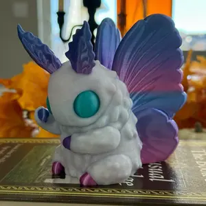 Moth Stylus/Pencil Holder - Unique Design with Purple and Blue Wings and Teal Eye for Desk Organization