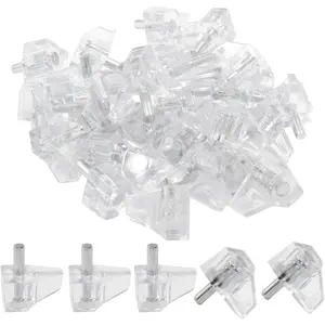 Clear Shelf Support Pegs, 30 Pcs 3mm Plastic Shelf Pins Small Cabinet Shelf Holder Pins Bracket Replacement Pegs Shelf Clips for Kitchen Furniture Bookshelves Cupboard