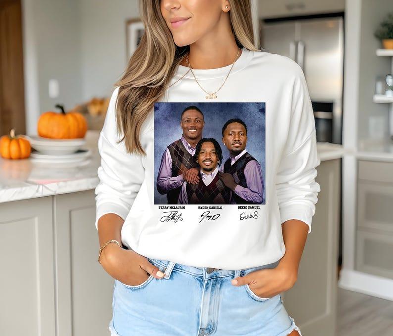 T-shirt and Sweatshirt Deebo Samuel Jayden Daniels Terry McLaurin Football Shirt, Washington Step Bros Tee, Funny Football Gift Unisex