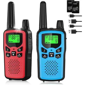 X-RDP01  Rechargeable Walkie Talkies Long Range for Adults, Walky Talky VOX with 22 FRS Channels, 99 Privacy Codes Two Way Radio,1200mAh Li-ion Battery, for Camping Hiking Emergency (2 Pack Colorful)