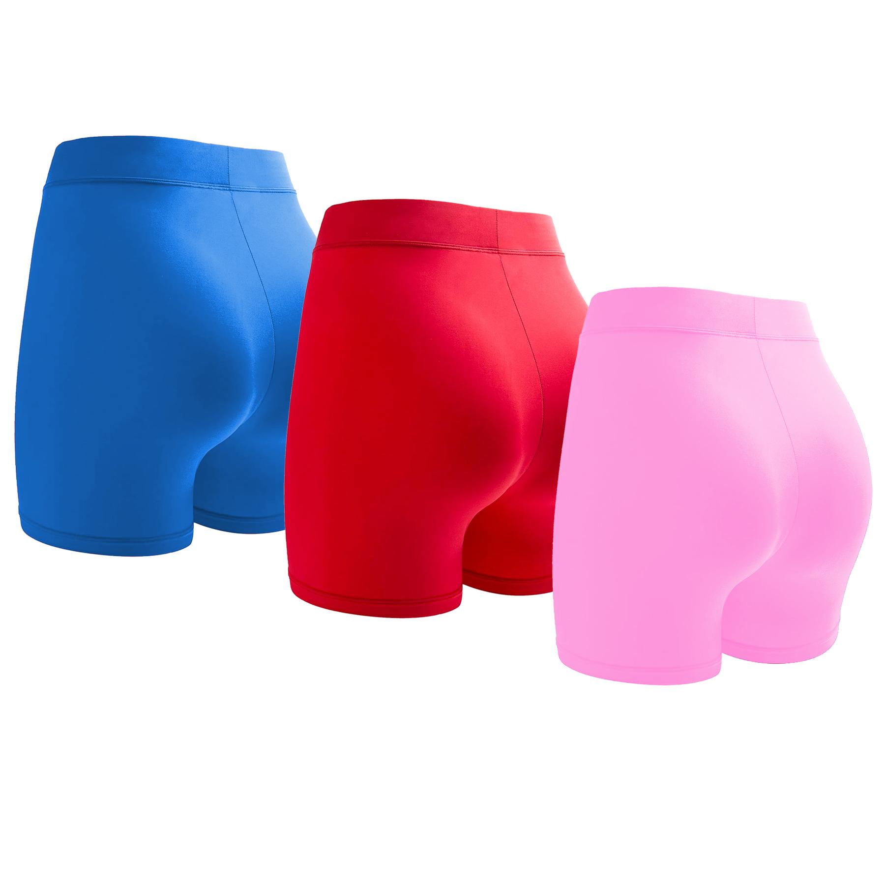 3Pieces / 3Set Silk Boy Shorts for Women Gym Yoga Athletic BootySpandex Cool Underwear Comfy Boyshorts Panties BoxerBriefs Summer Cute Teen Girls Clothes