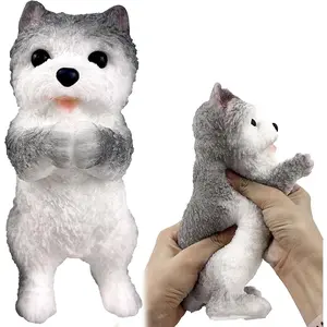 Hand Painted Dog Squishy Toys，Big Cute Ultra Soft Squeeze Fidget Toys for Stress Relief ,Kawaii Squishies Sticky Animal Toys for Adults Kids,Decompression Sensory Balls Toys for Autism