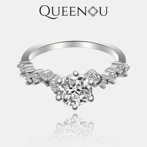 【860】Wishful Stellar Trail Sparkling synthetic moissanite Ring - Elegant Wedding/Engagement Gift, Fashionable Statement Jewelry for Women, Dazzling Celestial Design