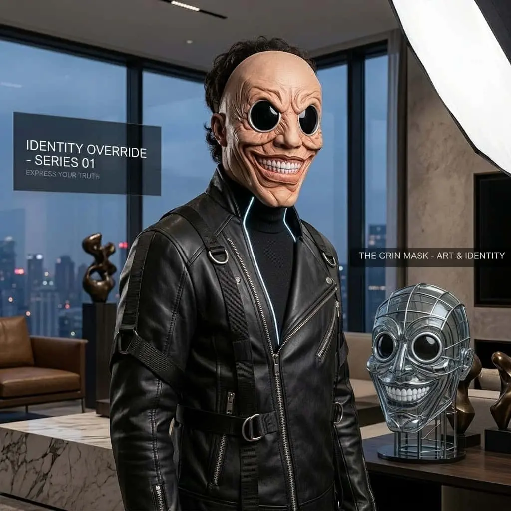 Smile Hole Half Face Latex Mask for Adults, Halloween Costume Accessory, Party Favors, Party Decoration Supplies, Party Face Masks, Unique Design, Comfortable Fit