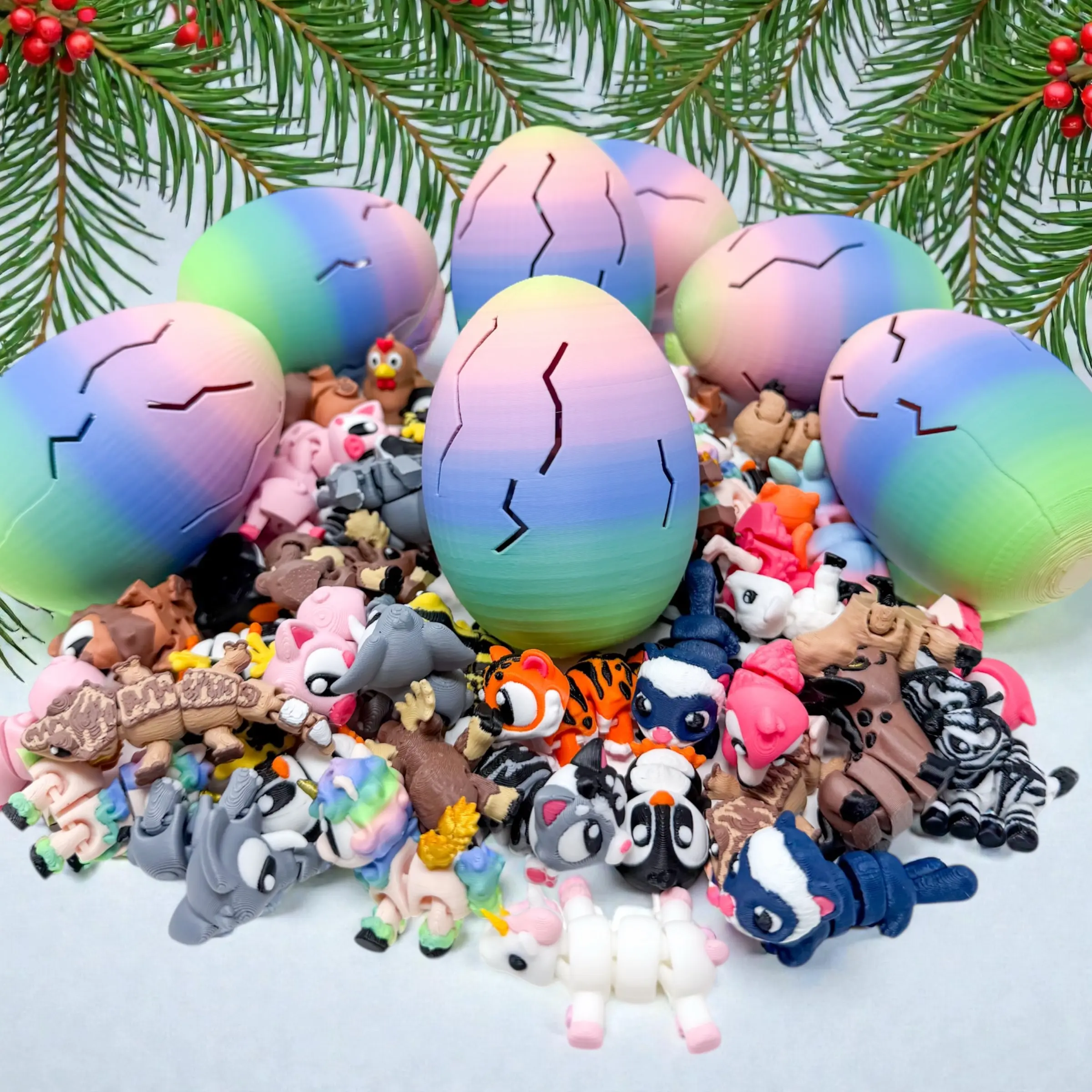 3D Printed Unisex Animal Mini Figurine Mystery Egg - US Made-to-Order Collectible Egg, Random Animal Toy, Easter Stocking Stuffer Gift for 11-12 Years Olds