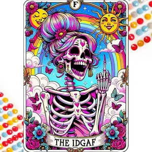 5D DIY Diamond Arts Colorful Painting Kit, Rhinestone Painting, Skull Pattern Diamond Arts Colorful Painting without Frame, DIY Decor Painting for Bedroom, Halloween