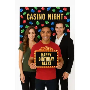 Roll the Dice Casino Photo Booth Backdrop Kit