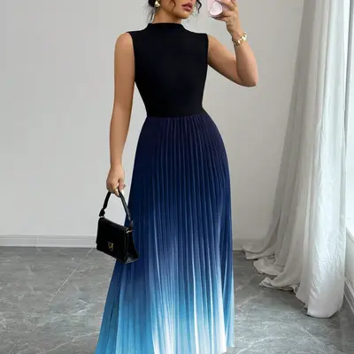 blue pleated dress zara Blue Zone Planet main image 1