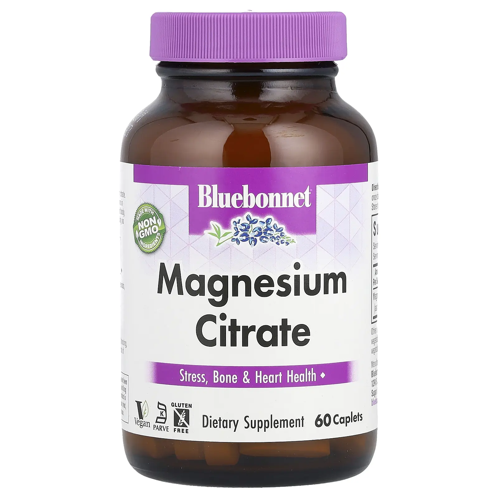 Bluebonnet Nutrition Magnesium Citrate, 60 Caplets (200 mg per Caplet)