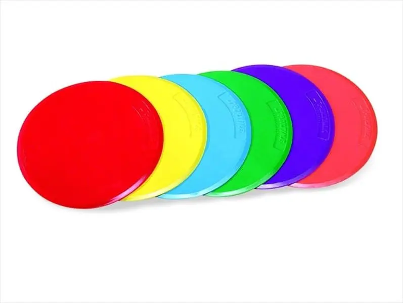 Sportime Sequencing Spot Markers - 10" Diameter Latex-Free Vinyl Disk Positioning Aid, Set of 6, Textured Back