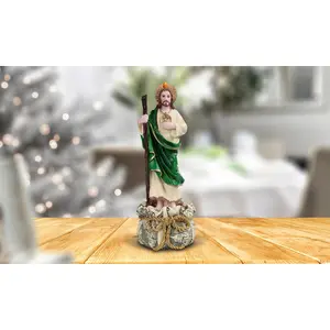 9"H Saint Jude Standing on Money Sack Statue Holy Figurine Religious Decoration