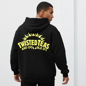 Men's Twisted Teas and Double D's Graphic Hoodie - Cotton Blend Black Long Sleeve Pullover Regular Fit | Soft & Breathable Fabric, Durable Print, Everyday Comfort, Machine Washable, casual streetwear back to school