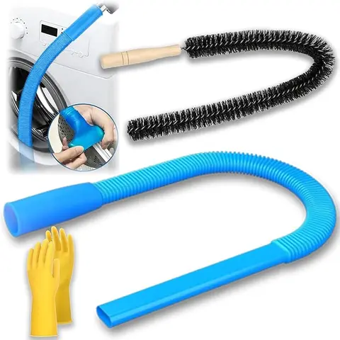 iCASA Dryer Vent Cleaning Kit, Universal Dryer Lint Vacuum Attachment with Stretch Universal Connector & Flexible Brush, Dryer Lint Vac Attachment, Quickly Lint Remover, for all Vacuum Cleaners