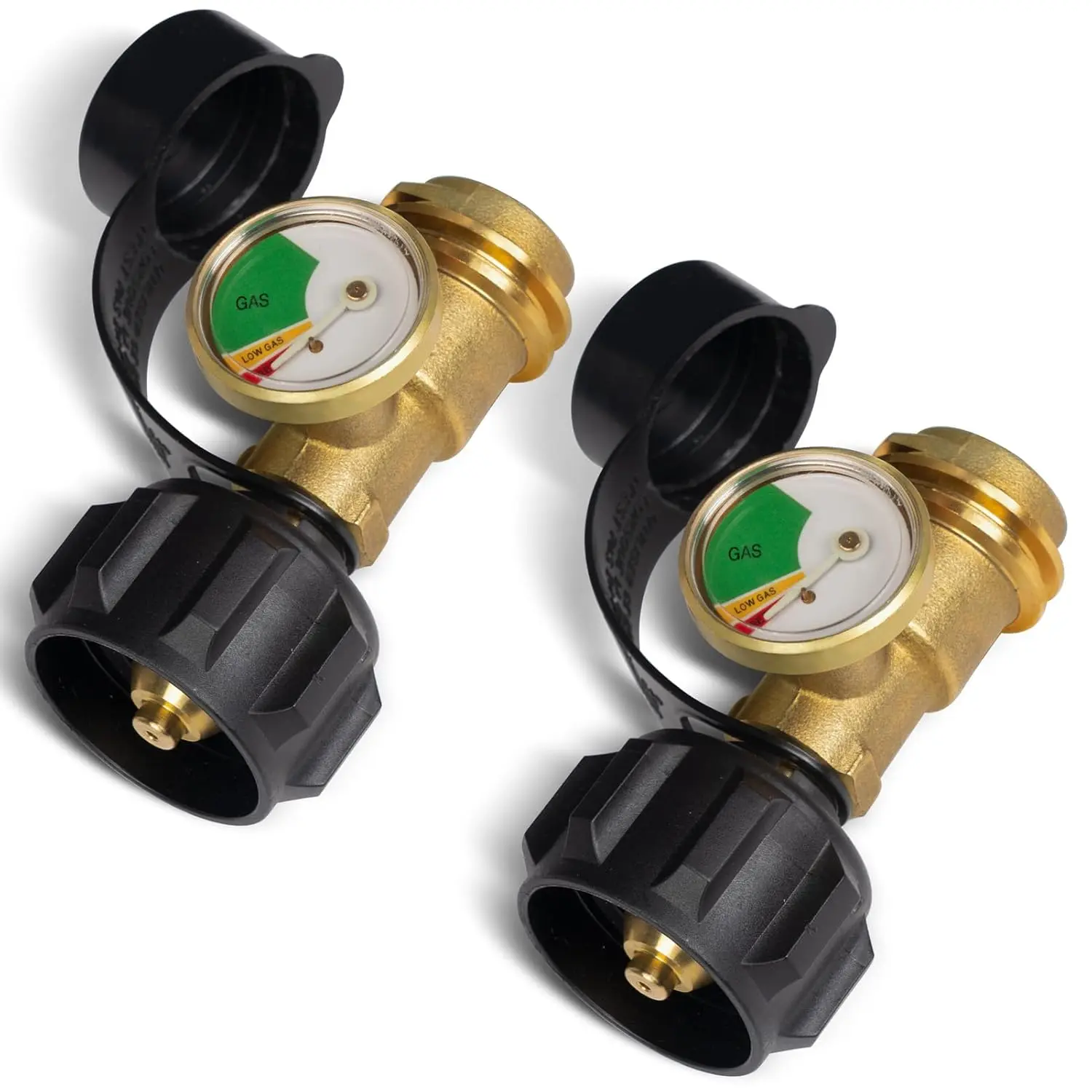 Propane Tank Gauge Level Indicator Leak Detector Gas Pressure Meter Universal for RV Camper, Cylinder, BBQ Gas Grill, Heater and More Appliances-Type 1 Connection
