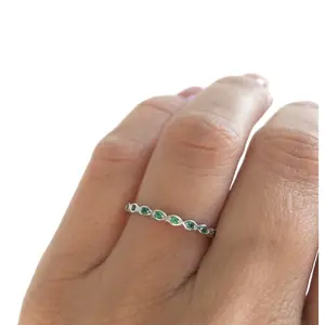Green Emerald Eternity Band