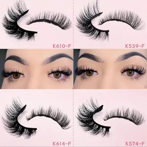 3D Fluffy Lashes, Cat Eye Look, 1 Pair D Curl Faux Mink Strip Lashes, Dramatic Thick Volume Fake Eyelashes for Makeup Beauty