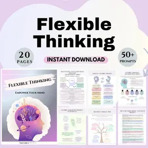 Flexible Thinking Notebook, Therapy Resources, Ants Automatic Negative Thoughts Practice Book, Growth Mindset Print Materials, Cbt Lecture Notes