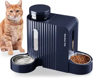 Gardner Pet Automatic Gravity-Cat Food Feeder and Water Dispenser, Stainless Steel Two-in-One Set Large Capacity Dispenser for Pets Dogs, Puppies, Kittens, Rabbits