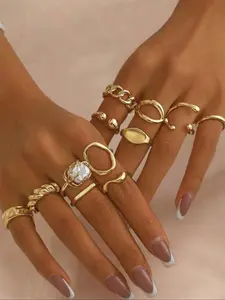 Women's Elegant Minimalist Ring Set, Trendy Exquisite Promise Ring, Fashionable All-match Vintage Jewelry As Birthday Gift for Girlfriend, Fashionable Jewelry Accessories