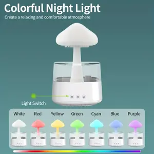Rain Cloud Humidifier with 7-Color Changing LED Night Light and White Noise for Home Indoor Air Humidification and Aromatherapy