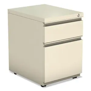 Alera ALEPBBFPY Two-Drawer Metal Pedestal File with Full Length Pull, Putty
